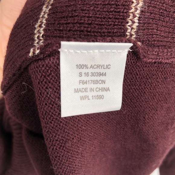 Weatherproof Mens Sweater‎ Size XXL Burgundy Wine Fitted Waist Cuffs Pullover - Picture 8 of 13